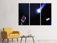 Laden Sie das Bild in den Galerie-Viewer, Leinwandbild 3-teilig Mikrofon in Licht