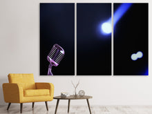Laden Sie das Bild in den Galerie-Viewer, Leinwandbild 3-teilig Mikrofon in Licht