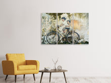 Laden Sie das Bild in den Galerie-Viewer, Leinwandbild 3-teilig Fahrrad Graffiti