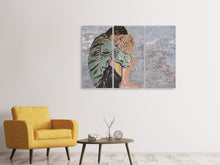 Laden Sie das Bild in den Galerie-Viewer, Leinwandbild 3-teilig Das Mädchen an der Wand
