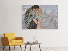 Laden Sie das Bild in den Galerie-Viewer, Leinwandbild 3-teilig Das Mädchen an der Wand