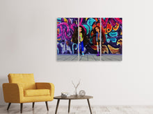 Laden Sie das Bild in den Galerie-Viewer, Leinwandbild 3-teilig Graffiti Puppen