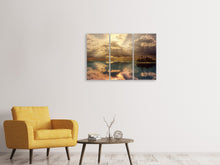 Laden Sie das Bild in den Galerie-Viewer, Leinwandbild 3-teilig Lichtspektakel am Meer
