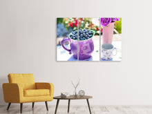 Laden Sie das Bild in den Galerie-Viewer, Leinwandbild 3-teilig Süsse Blaubeeren