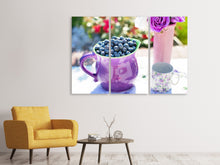Laden Sie das Bild in den Galerie-Viewer, Leinwandbild 3-teilig Süsse Blaubeeren