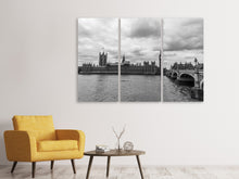 Laden Sie das Bild in den Galerie-Viewer, Leinwandbild 3-teilig Wolken über London
