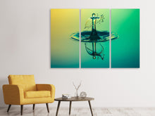 Laden Sie das Bild in den Galerie-Viewer, Leinwandbild 3-teilig Der faszinierende Wassertropfen