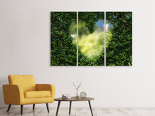 Laden Sie das Bild in den Galerie-Viewer, Leinwandbild 3-teilig Das Herz in der Hecke
