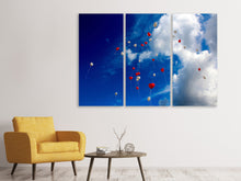 Laden Sie das Bild in den Galerie-Viewer, Leinwandbild 3-teilig Ein Himmel voller Herzen