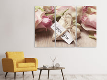 Laden Sie das Bild in den Galerie-Viewer, Leinwandbild 3-teilig Ich liebe dich