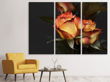 Laden Sie das Bild in den Galerie-Viewer, Leinwandbild 3-teilig Rosen der Romantik
