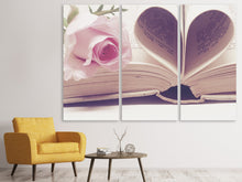 Laden Sie das Bild in den Galerie-Viewer, Leinwandbild 3-teilig Das Buch der Liebe