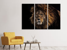 Laden Sie das Bild in den Galerie-Viewer, Leinwandbild 3-teilig Portrait eines Löwen