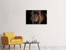 Laden Sie das Bild in den Galerie-Viewer, Leinwandbild 3-teilig Portrait eines Löwen