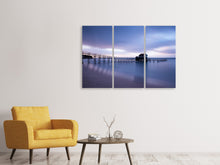 Laden Sie das Bild in den Galerie-Viewer, Leinwandbild 3-teilig Ein Haus am Wasser