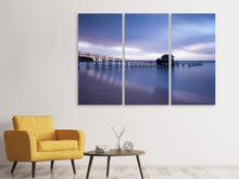 Laden Sie das Bild in den Galerie-Viewer, Leinwandbild 3-teilig Ein Haus am Wasser