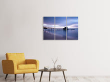 Laden Sie das Bild in den Galerie-Viewer, Leinwandbild 3-teilig Ein Haus am Wasser