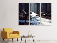 Laden Sie das Bild in den Galerie-Viewer, Leinwandbild 3-teilig Ein Weg im Schnee