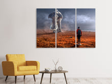 Laden Sie das Bild in den Galerie-Viewer, Leinwandbild 3-teilig Fantasie Mammute