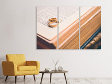Laden Sie das Bild in den Galerie-Viewer, Leinwandbild 3-teilig Die goldenen Eheringe