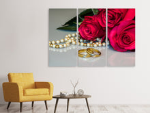 Laden Sie das Bild in den Galerie-Viewer, Leinwandbild 3-teilig Die Ringe der Liebe