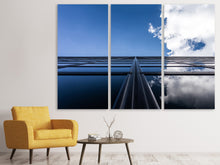 Laden Sie das Bild in den Galerie-Viewer, Leinwandbild 3-teilig Spiegelung von Wolken