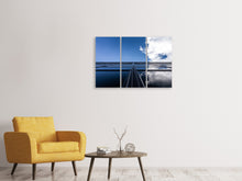 Laden Sie das Bild in den Galerie-Viewer, Leinwandbild 3-teilig Spiegelung von Wolken