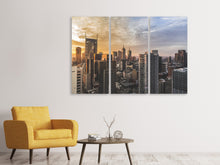 Laden Sie das Bild in den Galerie-Viewer, Leinwandbild 3-teilig Grossstadt Architektur