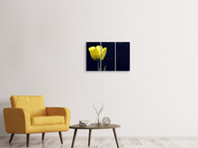 Laden Sie das Bild in den Galerie-Viewer, Leinwandbild 3-teilig Leuchtende Tulpe