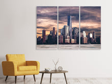 Laden Sie das Bild in den Galerie-Viewer, Leinwandbild 3-teilig Seattle bei Sonnenuntergang