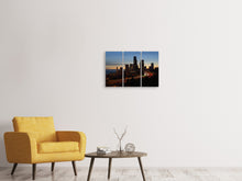 Laden Sie das Bild in den Galerie-Viewer, Leinwandbild 3-teilig Sonnenuntergang in Seattle