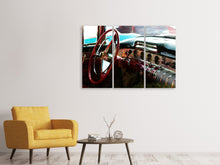Laden Sie das Bild in den Galerie-Viewer, Leinwandbild 3-teilig Interieur eine Oldtimers