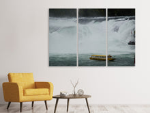 Laden Sie das Bild in den Galerie-Viewer, Leinwandbild 3-teilig Aussichtsplattform am Wasserfall