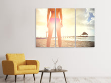 Laden Sie das Bild in den Galerie-Viewer, Leinwandbild 3-teilig Strand Schönheit