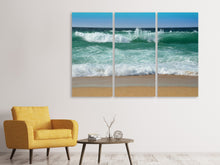 Laden Sie das Bild in den Galerie-Viewer, Leinwandbild 3-teilig Wundervolle Brandung