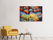 Laden Sie das Bild in den Galerie-Viewer, Leinwandbild 3-teilig Kürbis Arten