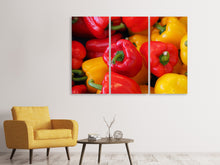 Laden Sie das Bild in den Galerie-Viewer, Leinwandbild 3-teilig Frische Gemüsepaprika