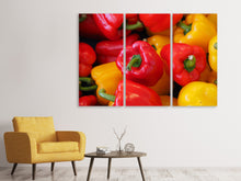 Laden Sie das Bild in den Galerie-Viewer, Leinwandbild 3-teilig Frische Gemüsepaprika