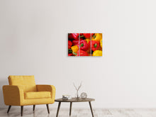 Laden Sie das Bild in den Galerie-Viewer, Leinwandbild 3-teilig Frische Gemüsepaprika
