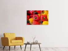 Laden Sie das Bild in den Galerie-Viewer, Leinwandbild 3-teilig Frische Gemüsepaprika