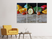 Laden Sie das Bild in den Galerie-Viewer, Leinwandbild 3-teilig Obst und Gemüse