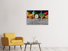 Laden Sie das Bild in den Galerie-Viewer, Leinwandbild 3-teilig Obst und Gemüse