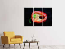 Laden Sie das Bild in den Galerie-Viewer, Leinwandbild 3-teilig Rote Paprika