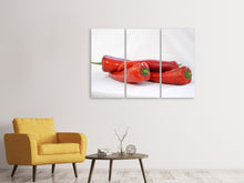Laden Sie das Bild in den Galerie-Viewer, Leinwandbild 3-teilig Chilis