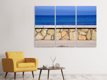 Laden Sie das Bild in den Galerie-Viewer, Leinwandbild 3-teilig An der Strandpromenade
