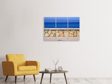 Laden Sie das Bild in den Galerie-Viewer, Leinwandbild 3-teilig An der Strandpromenade