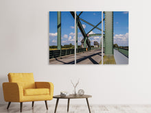 Laden Sie das Bild in den Galerie-Viewer, Leinwandbild 3-teilig Brücke in Stahlkonstruktion
