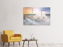 Laden Sie das Bild in den Galerie-Viewer, Leinwandbild 3-teilig Der Eisbär und das Meer