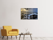 Laden Sie das Bild in den Galerie-Viewer, Leinwandbild 3-teilig Abendstimmung am Meer