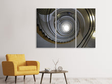 Laden Sie das Bild in den Galerie-Viewer, Leinwandbild 3-teilig Hohe Wendeltreppe